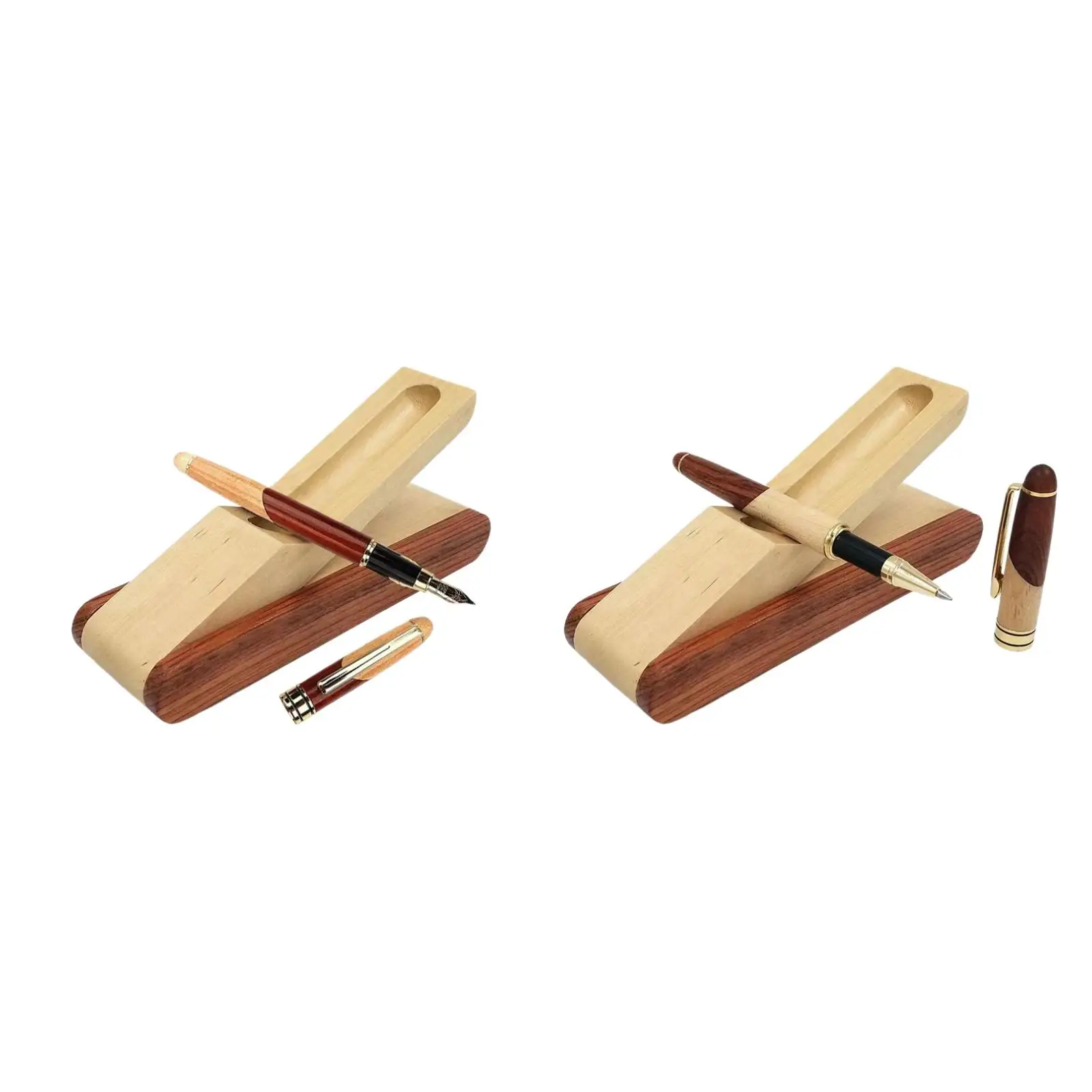 

Single Pen Display Holder Stationary Organizer Wooden Lightweight Portable Pen Set Pencil Case for Home School