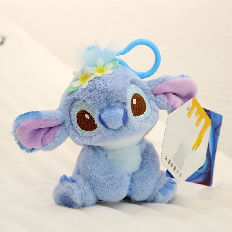 MINISO 33cm Disney Angel Plush Doll Backpack 10cm Stitch Angel Plush Doll Keychain Backpack Pendant Girl Gift Photo Decoration