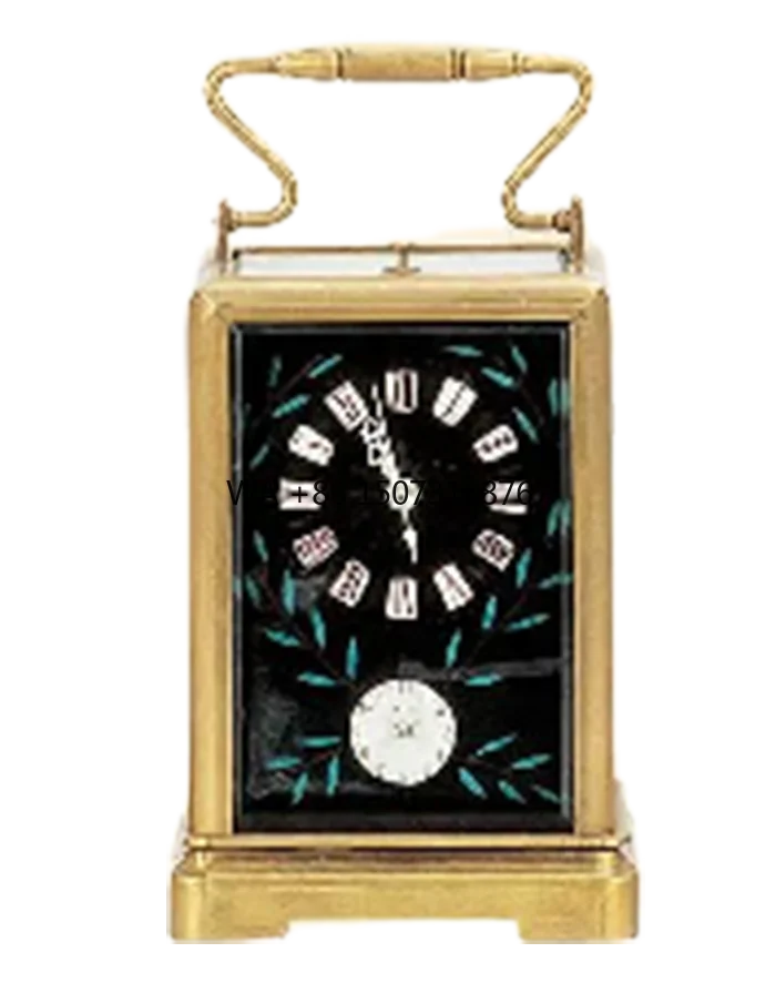 Middle Antique Boite Style  Brass 8 Day Repeater Mechanism Visible Platform Escapement Alarm&Striking Travel Carriage Clock