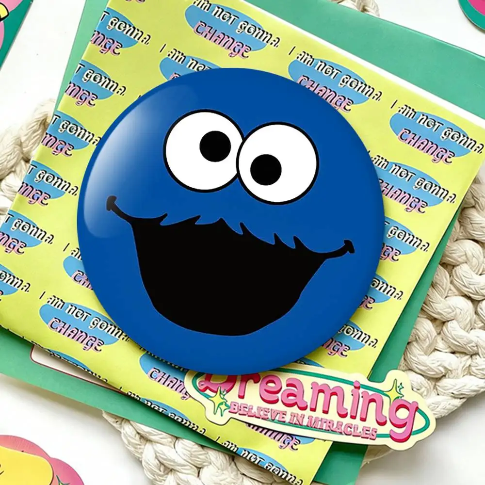 C-Cookies Monster Cartoon Laser Badge Applicable For Backpack Clothes Hats Decor Creative Accessories