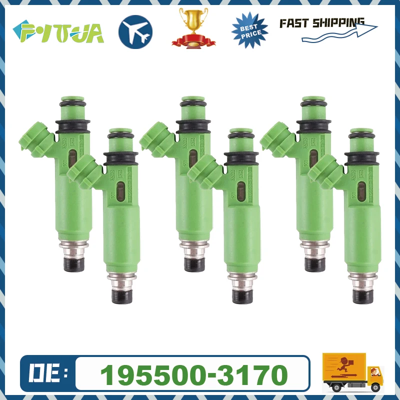 6pcs Fuel injector 195500-3170 For Mitsubishi Montero Sport 3.0L 6G72 1998-2003 MD332733 Nozzle Injection Injectors Car Fuel Kit