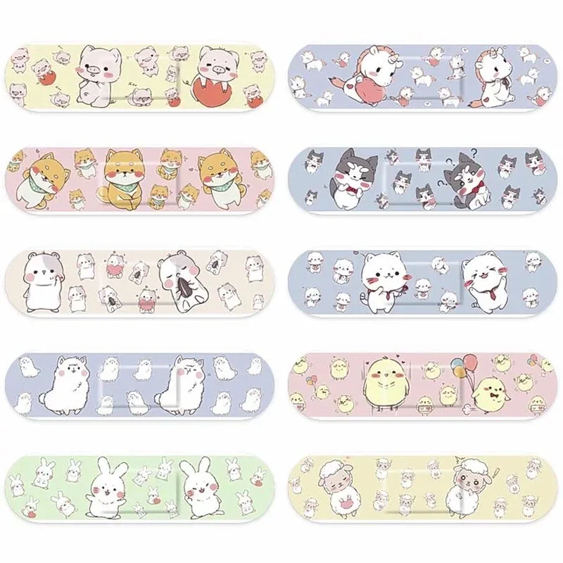 120pcs/set Cartoon Band Aid Cute Pattern Sticking Plaster for First Aid Strips Round Wound Dressing Patch Adhesive Bandages