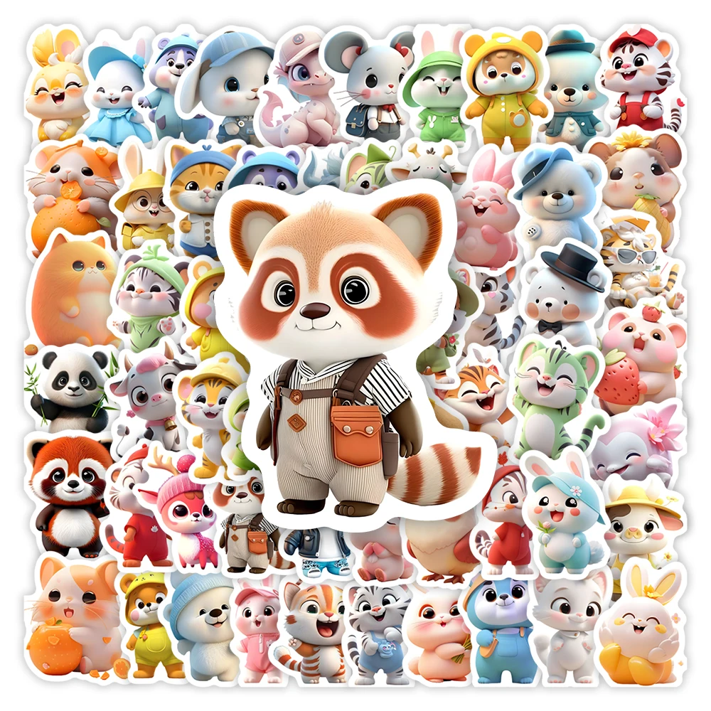 Kawaii Cute Animal Doll Stickers Fun DIY Kids Toys Gift Waterproof Decal for Laptop Phone Scrapbook Luggage Bottles Decoration