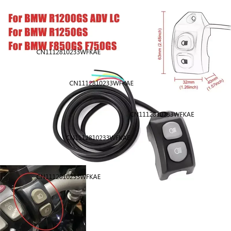 R1200GS R1250GS Motorcycle Handle Fog Light Switch Control Button For BMW R1200 GS R1250 GS ADV LC F850GS F750GS R 1200 GS
