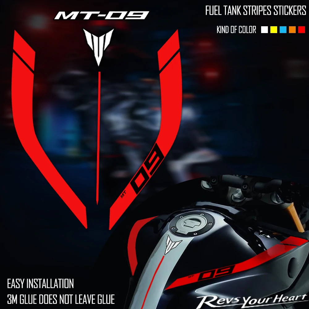 NEW 3M Motorcycle Sticker Racing MT-09 Fuel Tank Decals Logo Accessories Waterproof For Mt09 Mt 09 mt-09