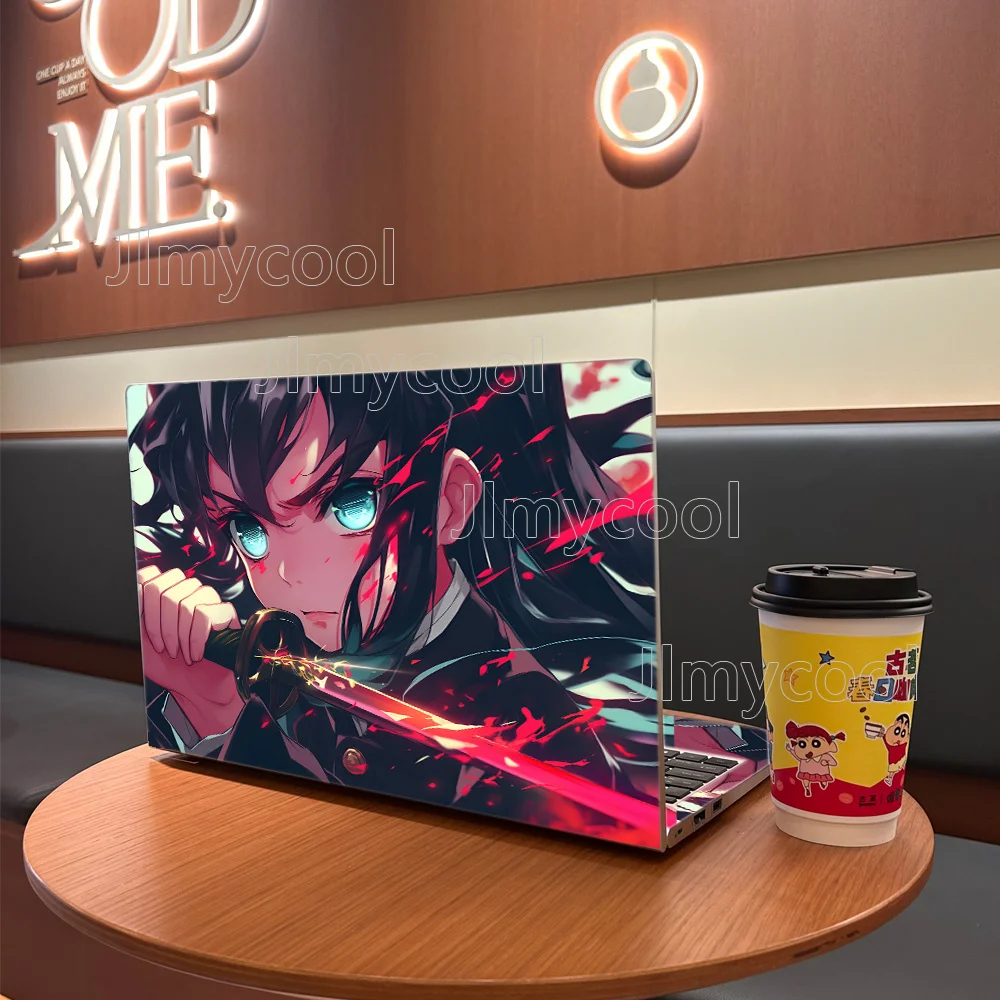 2 Pieces Cartoon Female Warrior Vinyl Laptop Sticker Self-adhesive Case for HP Lenovo Apple Easy To Install Decal Stickers