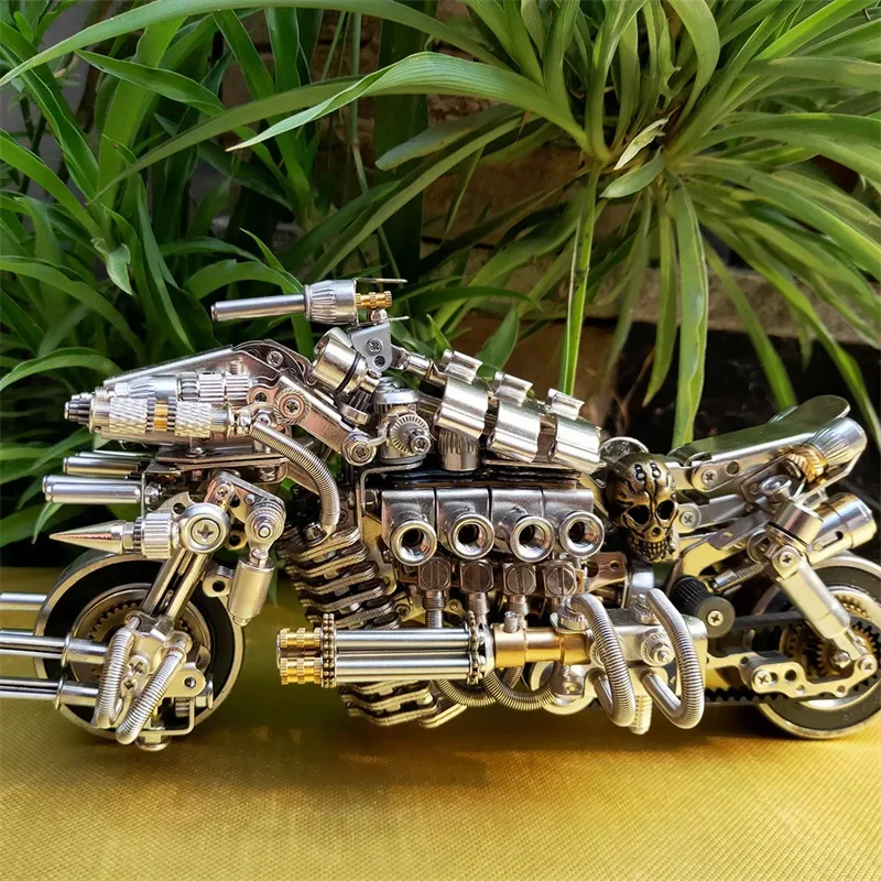 Pursuit Motorcycle 3D Puzzle Metal Model Building Kits for Adults children Gift Biker Mechanical DIY Assembly Toys - 900+PCS