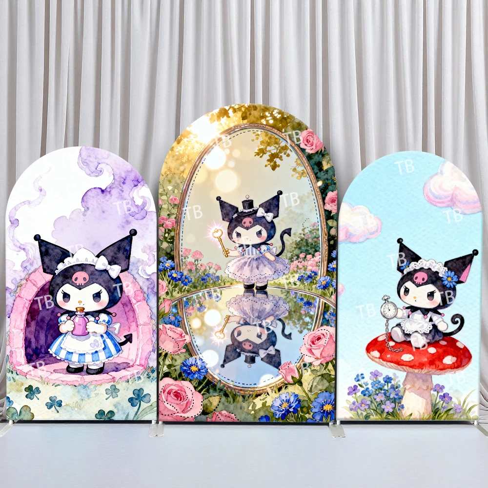 

Sanrio Kuromi Style Arch Backdrop Cover Enchanting Festive Scene For Kids Birthday Baby Shower Photo Booth Decor Background