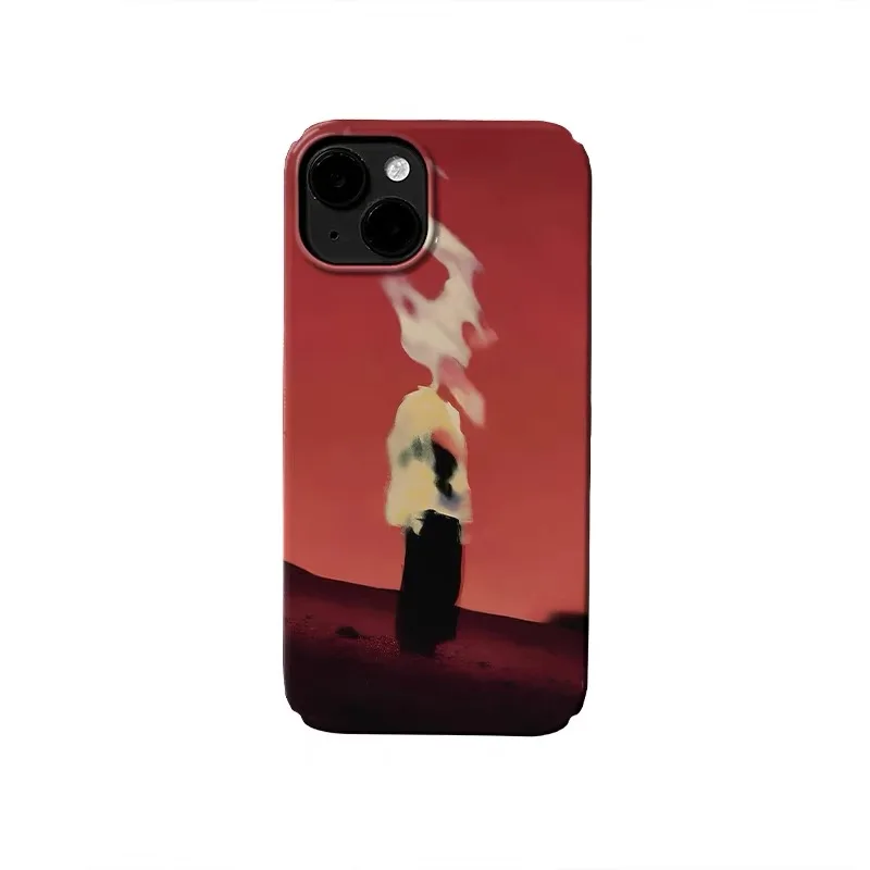 

Ins Korean Red Smoke Case for IPHONE 17 16ProMax 15 14 13 12 11 PRO Plus Acrylic TPU Two in One Magnetic Phone Cases
