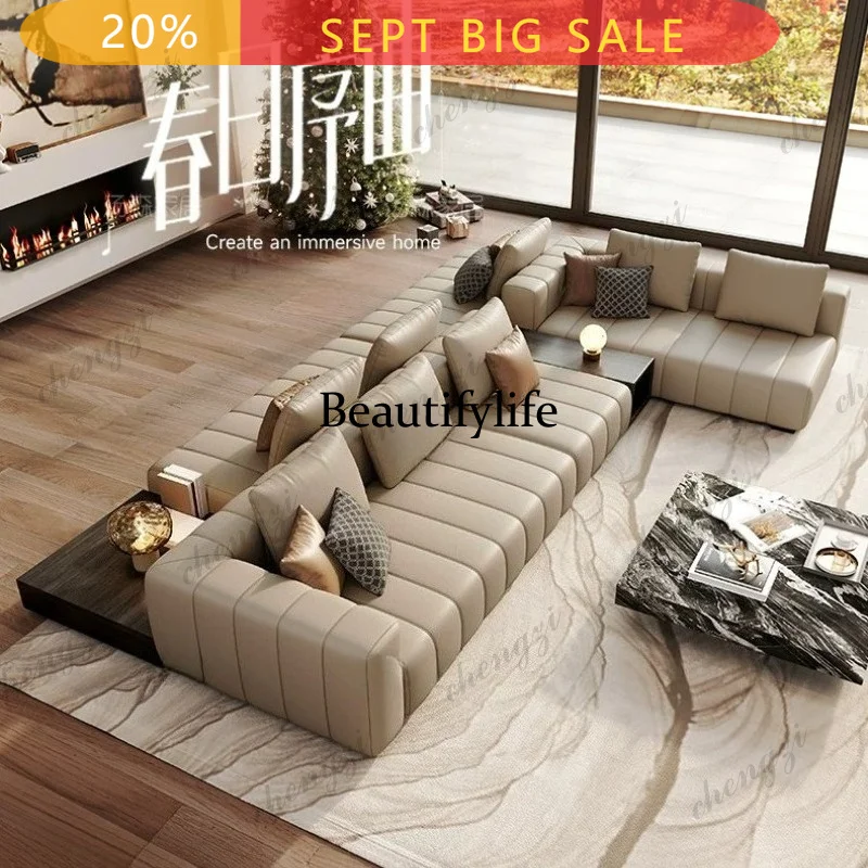 DD Luxury Lawrence Couchs Deluxe Double-sided Leather Sofa Module Living Room Sofas And Seating Sectional Couch Home Furniture
