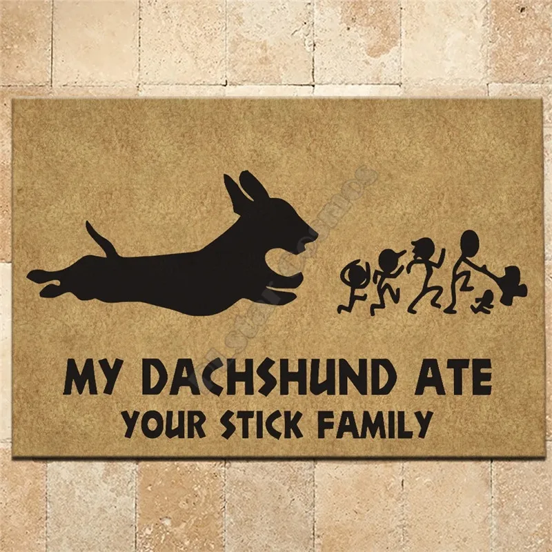 

My Dachshund Ate Your Stick Family Doormat, Нескользящие дверные напольные коврики, декоративный коврик для крыльца