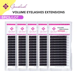 Genielash 0.10mm Thickness soft Salon Eyelashes False fake Black Lash Extensions Lash maquiagem 5 casse/lot