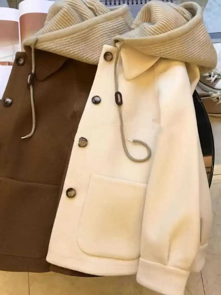 Tweed Jacket High Quality Womens Fall Hooded Outdoor Rainproof Morning Commuting Students Campus School Daily Life Recreation OL