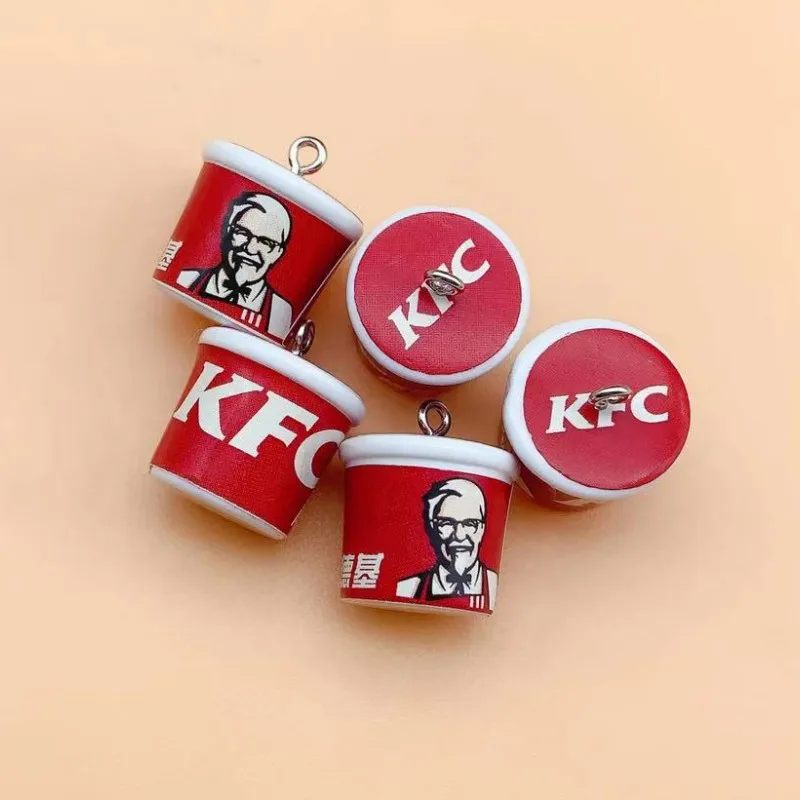 10pcs/Lot Resin 3D Food Hamburg French Fries Charms For Bracelets Earring Jewelry Making DIY Craft Pendants