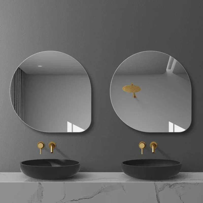 Bathroom Shower Mirror Wall Mounted Makeup Hairdressing Irregular Mirror Aesthetic Large Espejo Pared Vanity Accessories EB5BM image 3