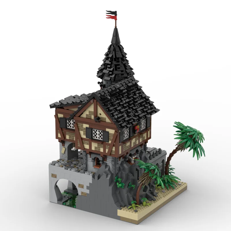 Nuovo prodotto squisito modello di blocchi MOC, tecnologia del castello antico del porto, set di assemblaggio fai-da-te regalo giocattolo modulare per bambini