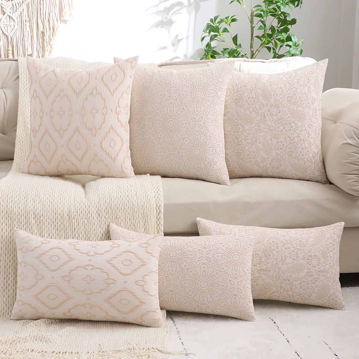 1PC Jacquard Dekoration Dekokissenbezug Wohnzimmer Dekoration