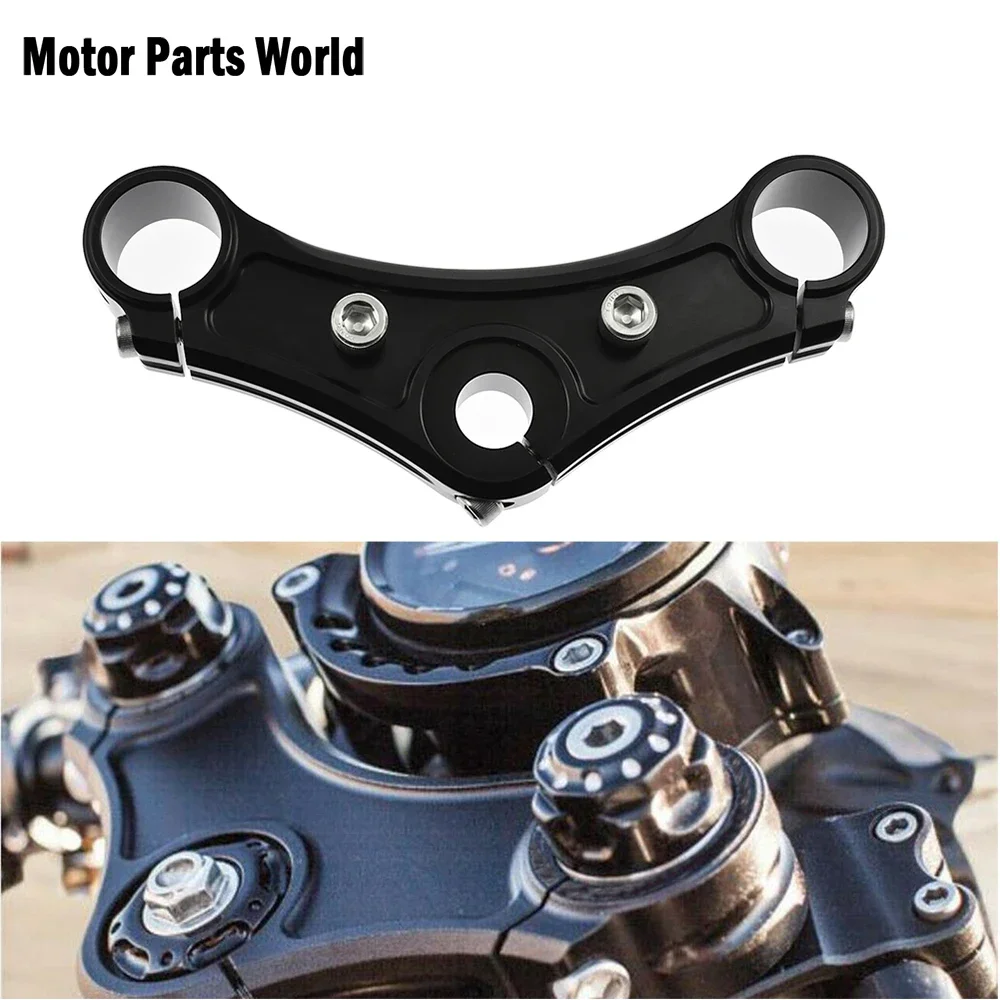 

Motorcycle Top Triple Clamps w/ Riser Holes Black Aluminum For Harley Sportster Forty Eight XL1200X Dark Custom XL1200X 2010-15