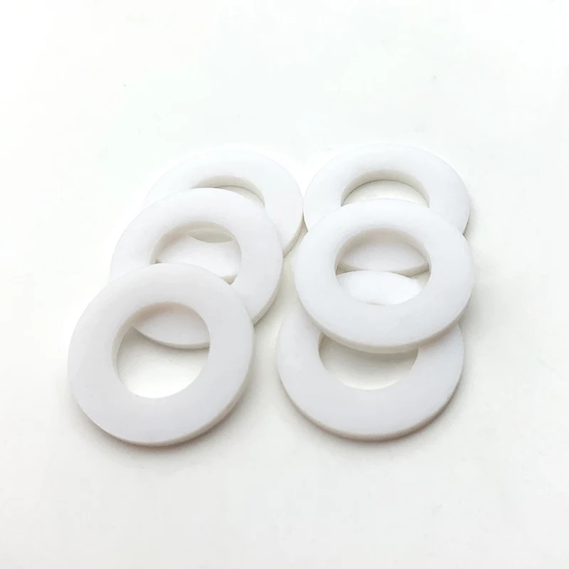 

White Thickness 1.25MM PTFE Gaskets Plastic Flat Washer SealingInner Inner Diameter 5-25mm Gasket Spacer Sealing O-type 10/100pc