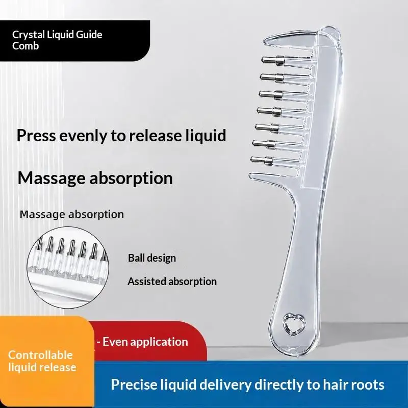 Essential Oil Applicator Massage Comb With Built-In Liquid Reservoir Metal Teeth For Home Salon Hair Care And Grooming Tool