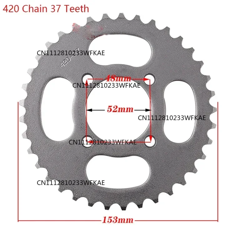 420 Chains 25T/37T/39T/41T/43T/48T Rear Sprocket Cog for Dirt Pit Bike 125/140/150/160cc CRF70 90 110 TTR100 KLX65