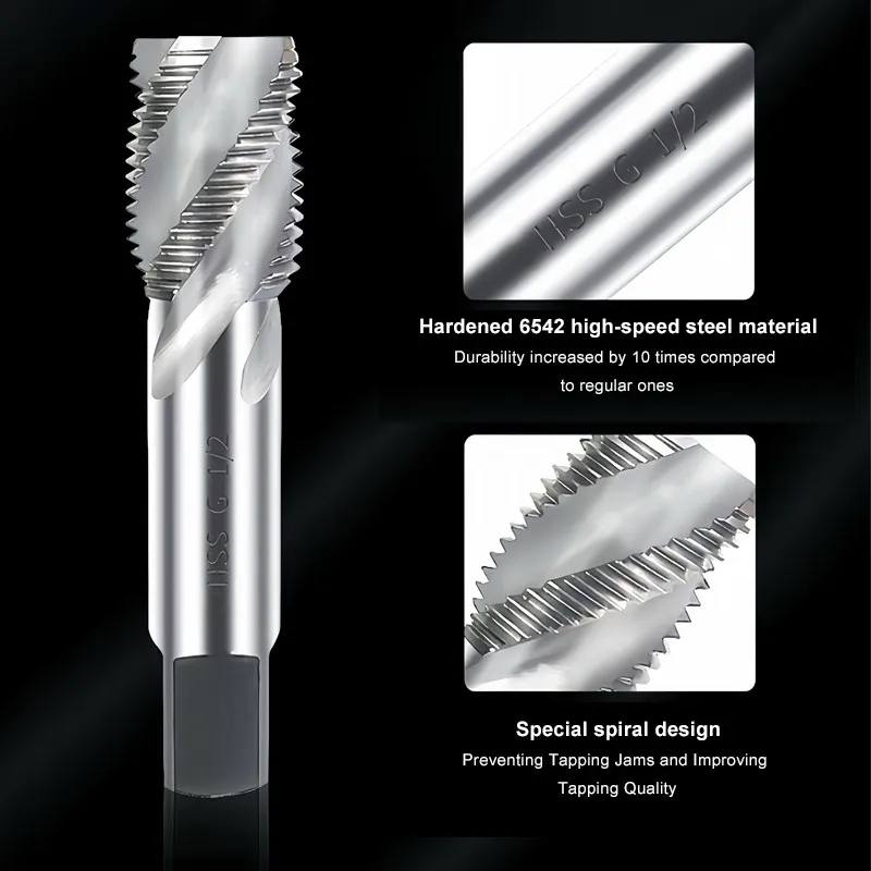 SHAZAM High-Speed Steel Spiral Pipe Thread Taps G/ZG/NPT/RC1/8 1/4 3/8 1/2 3/4 G1 Inch/American Pipe Taping