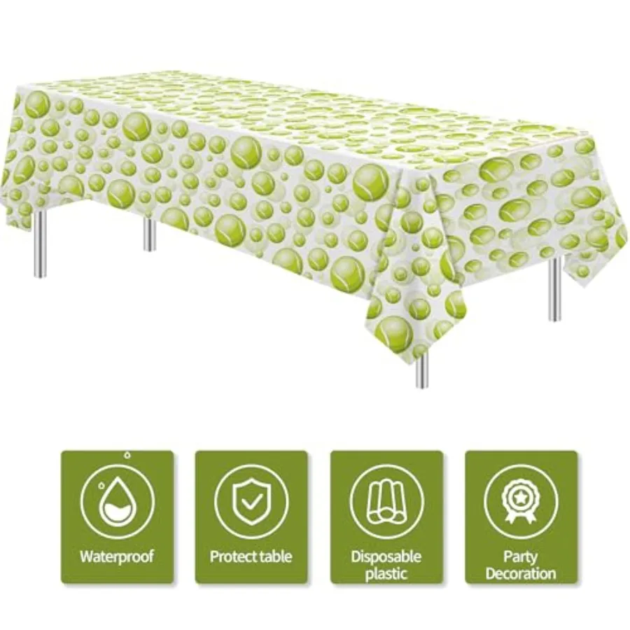 Nappe de fête de Tennis, décorations pour anniversaire, réception-cadeau pour bébé, balle de sport jetable, fournitures de fête d'anniversaire, couverture de Table