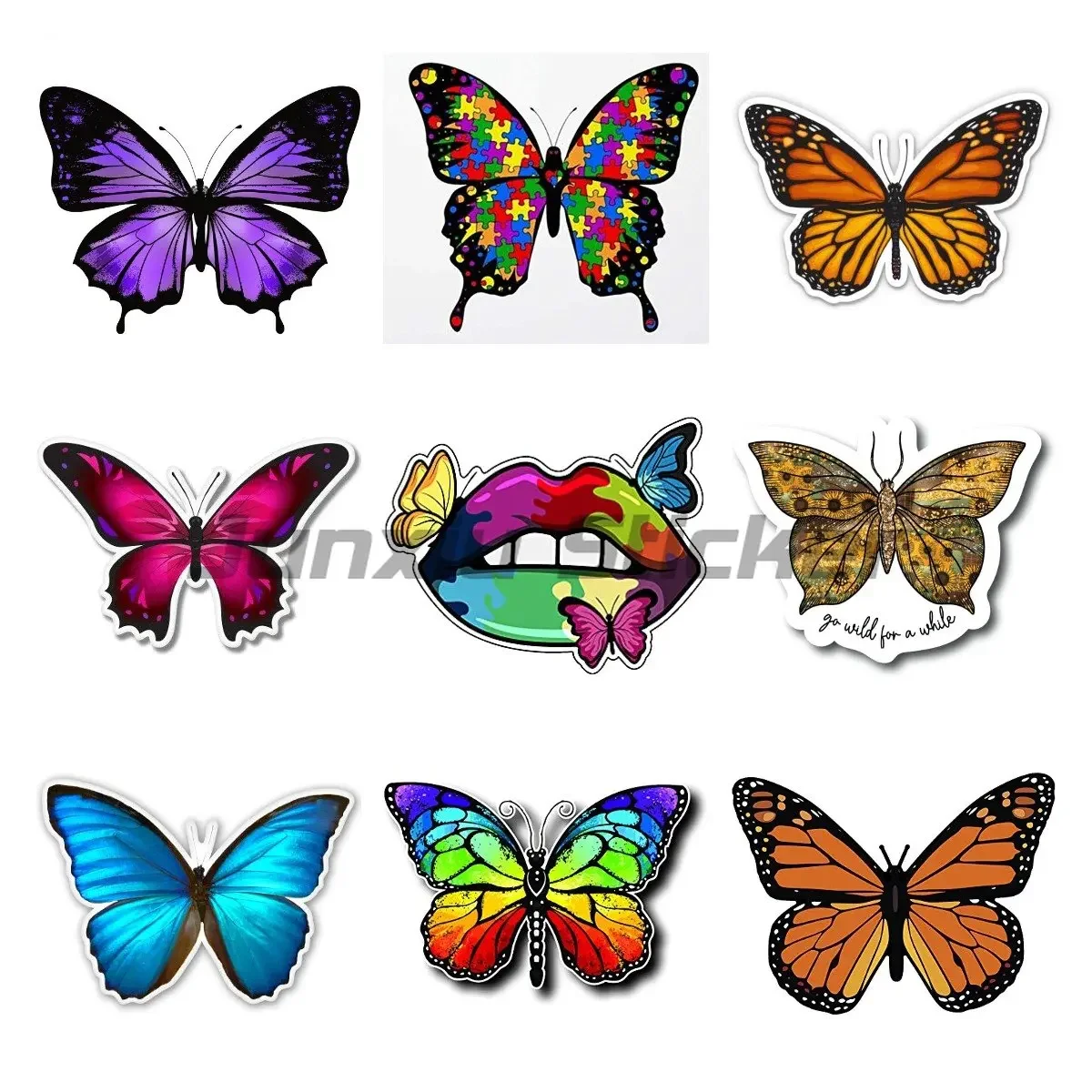 

Personalized Decal Colored Butterfly Interesting PVC Car Sticker for Cars, Laptop, Boat, Wall Door Window Helmet Car Stickers