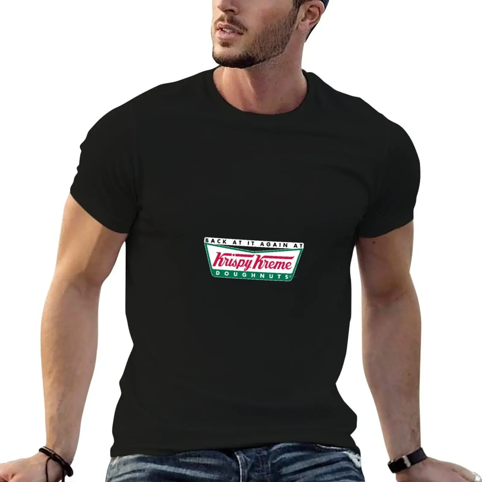 

Back at it again at Krispy Kreme T-Shirt boys whites summer top Men's clothing