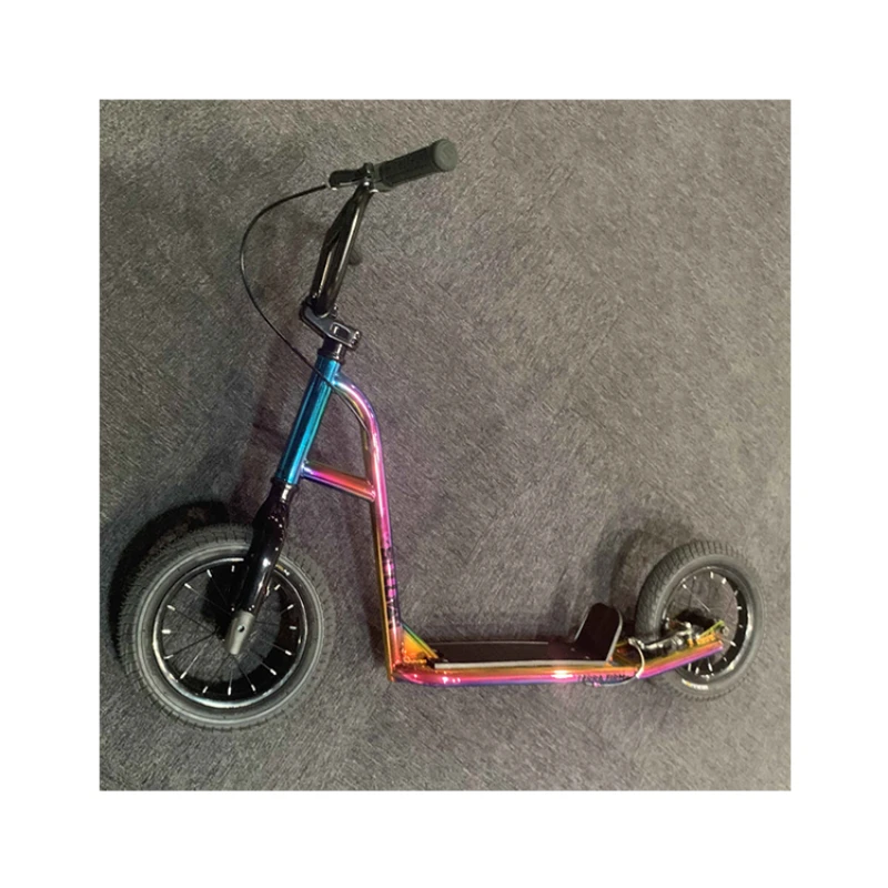 custom steel frame pro oil slick big wheel youth adult foot kick scooter with v-brake