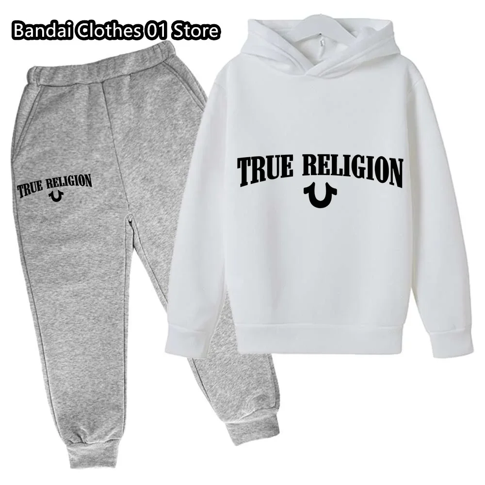 

True Religion Printed Autumn Pure Cotton Clothing Set Toddler Girl Clothes for Children From 1 to 12 Years Suit for Girls Casual