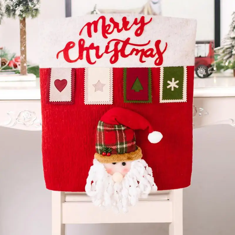 

Christmas cartoon chair covers Cute cartoon restaurant chair covers Home chair covers For home holiday party decorations