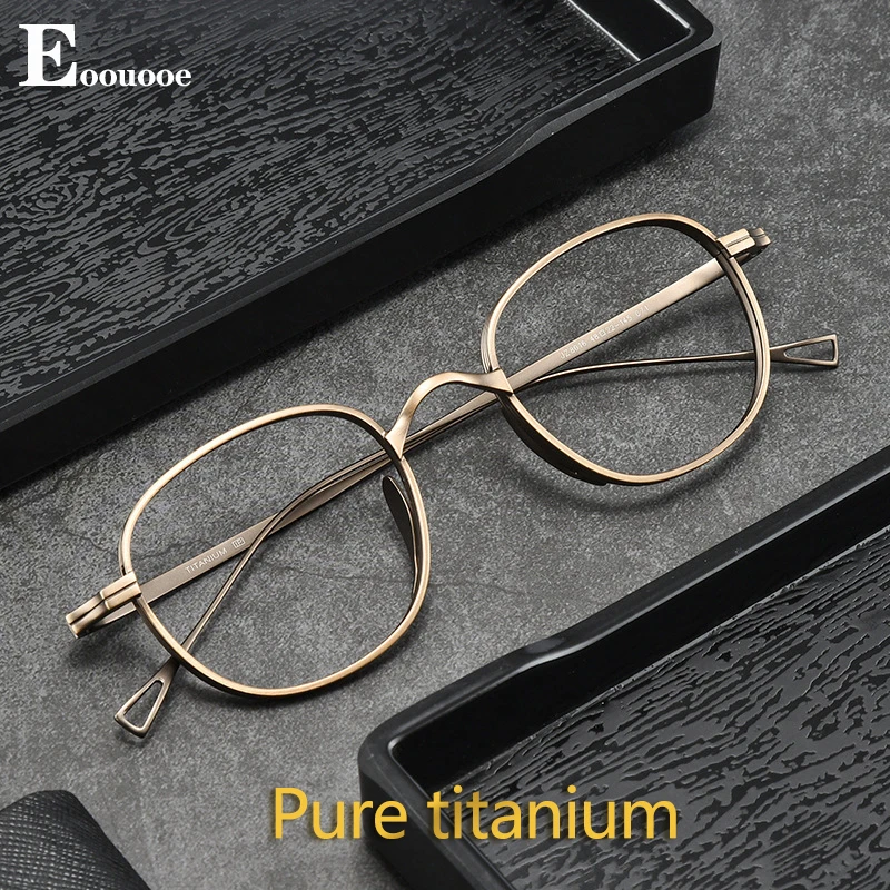 

Men Pure Titanium Glasses Frame Round Retro Design Optical Gafas Myopia Oculos De Grau Reading Glasses Prescription Optician