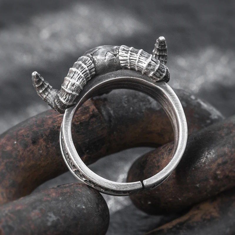 Vintage Retro Punk Skull Devil Horn Rings For Men Women Couples Personality Party Hip Hop Claw Ring Jewelry