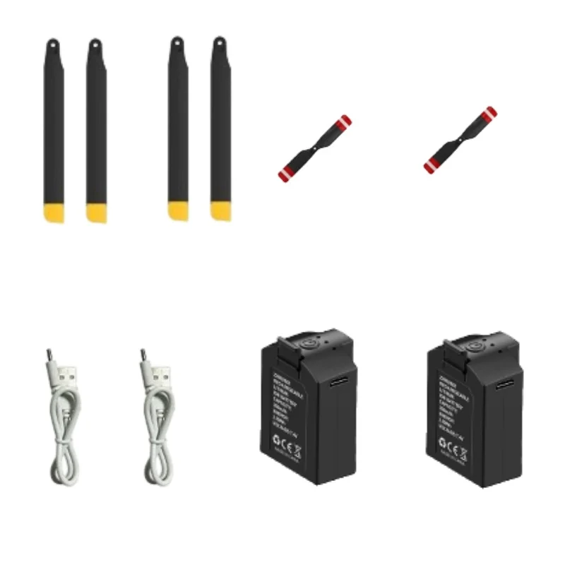 C186S RC Helicopter Battery C186S Remote Control Plane Spare Parts Accessories 7.4V 350mAh Battery USB Main Tail Propeller Toys