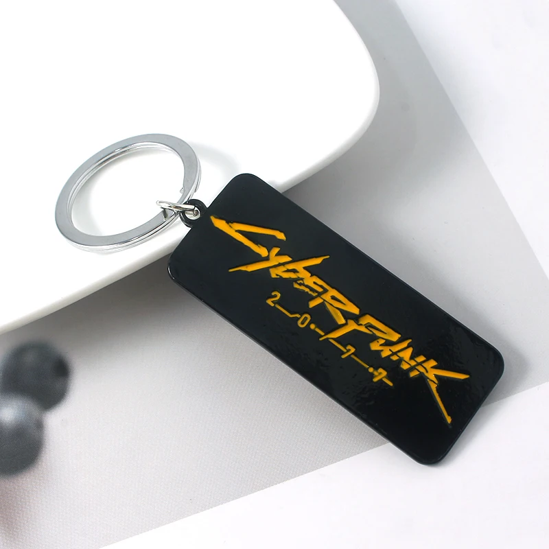 Game Cyberpunk Keychain Women Men Key Ring Jewelry Commemorative Tag Model Metal Pendant Keyring For Game Fans Gifts