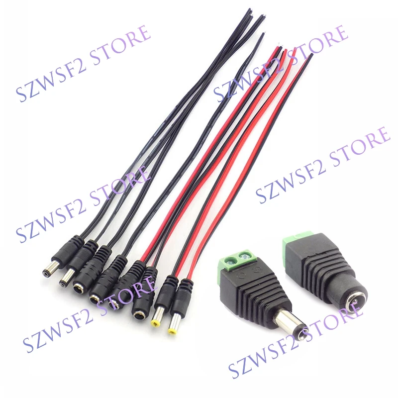 5.5*2.1mm DC Power Supply Jack Male Female Plug Connector 12V Wire Adapter Cable for CCTV Camera LED Strip Light
