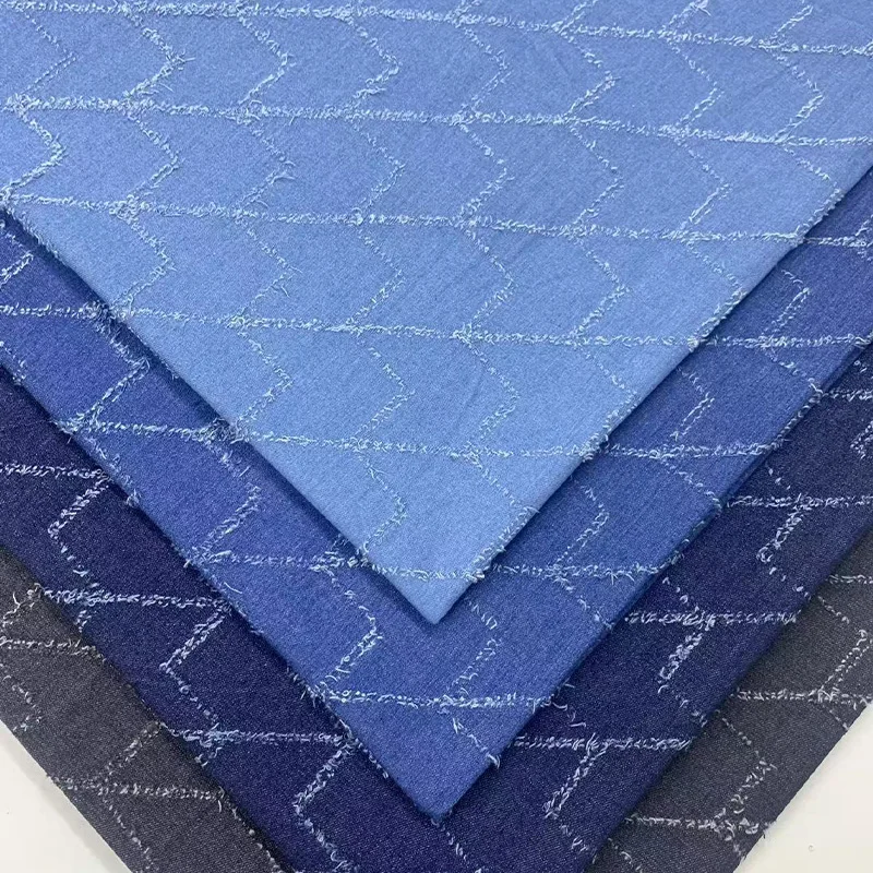 

Джинсовая ткань с узором в полоску Bias, джинсовая ткань для шитья платьев, сумок, брюк, шапок, текстильная ткань «сделай сам», мягкая и пригодная для ношения