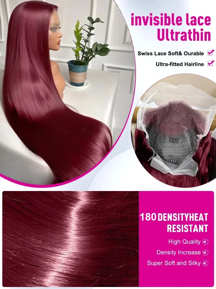 99j Bordo 30 36 İnç Düz 13x6 H - Lace Front Wig incelemesi ve fiyatı