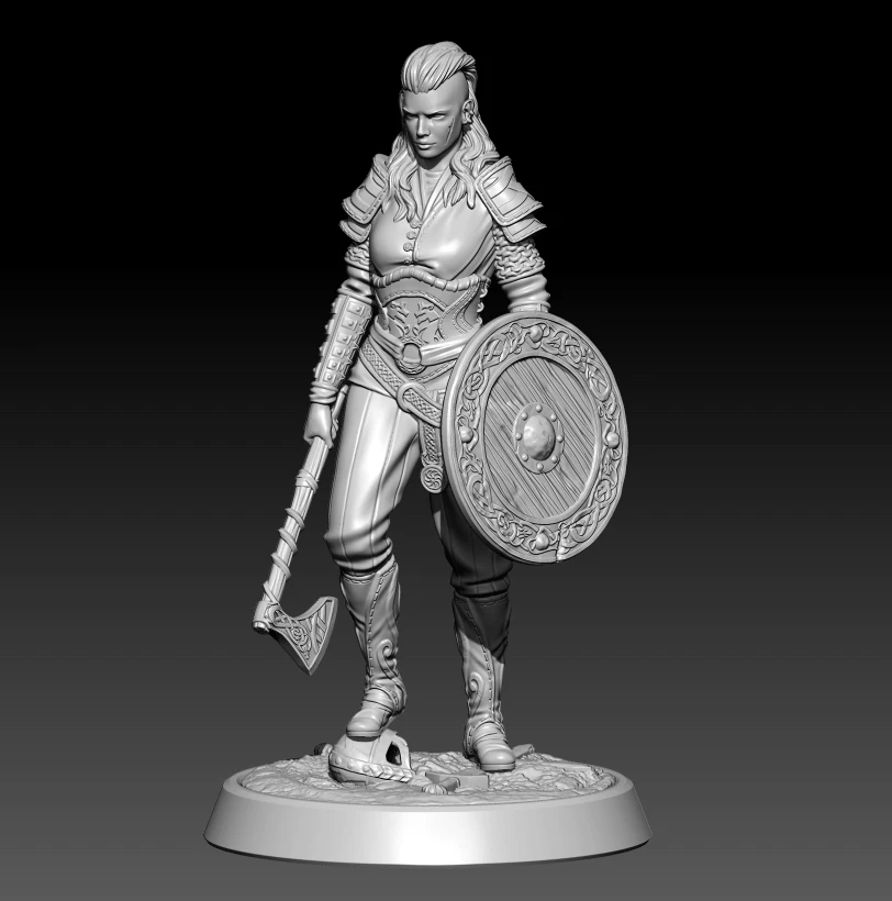 1/24  75mm 1/18 100mm Resin Model Viking Female Pirate Figure Unpainted No Color Sculpture RW-716