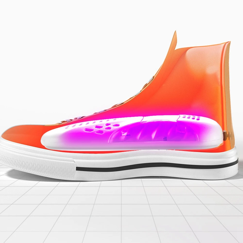레이스 카 모양 바이올렛 라이트 신발 건조기, 발 보호대 부츠 냄새 탈취 장치, 신발 건조기, EU 플러그, 12W