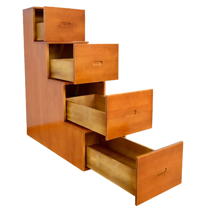 Drawer Locker Multifunctional Locker Under Stairs Upper and Lower Bed Storage Cabinet Solid Wood Children's Step Ladder Cabinet