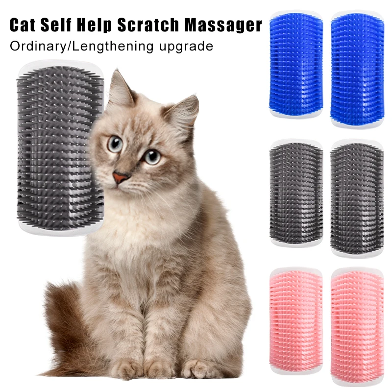 Cat Brush Comb Cat Toy with Catnip Cat Wall Brush Corner Cat Massage Self Groomer Comb Brush Cat Rubs with A Tickling Comb Gatos