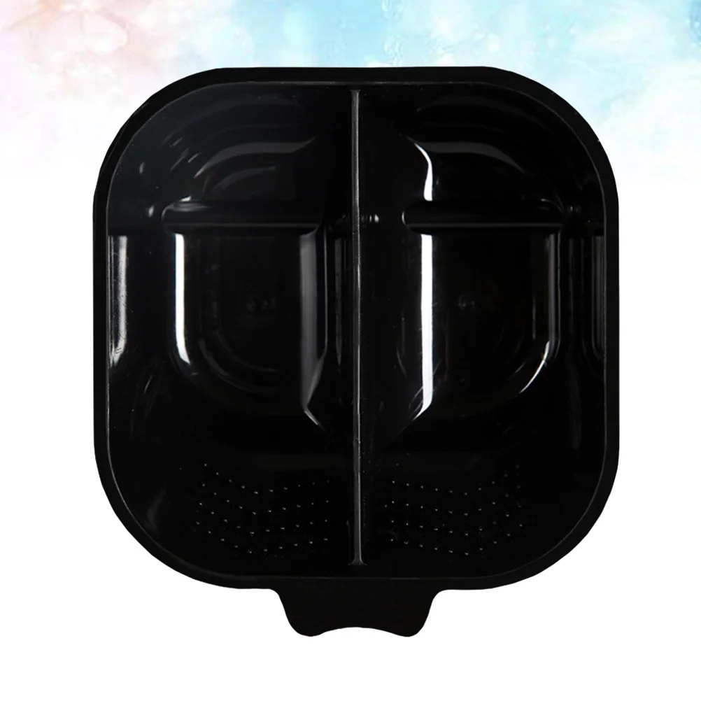 

Hair Dye Mixing Bowl Black Double Bowl with Long Handle Non-Slip Base Concave Inner Wall Clear Scale for Salon Professional Home