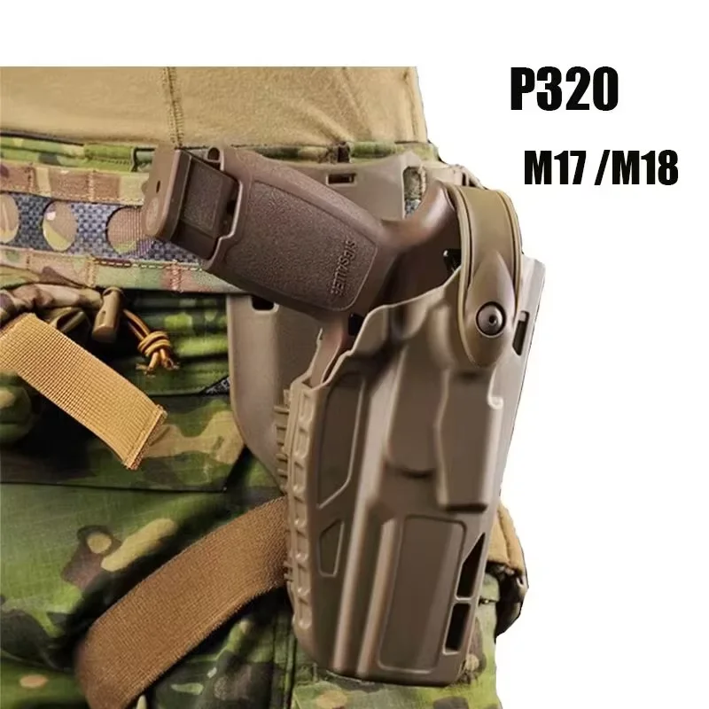 M17M18 Taktisches Holster P320 Rechtshänder-Holster mit QLS-Schnellverschlusssystem, Oberschenkeladapter, geeignet für die Jagd, Luftpistolen-Holster – Detail 2