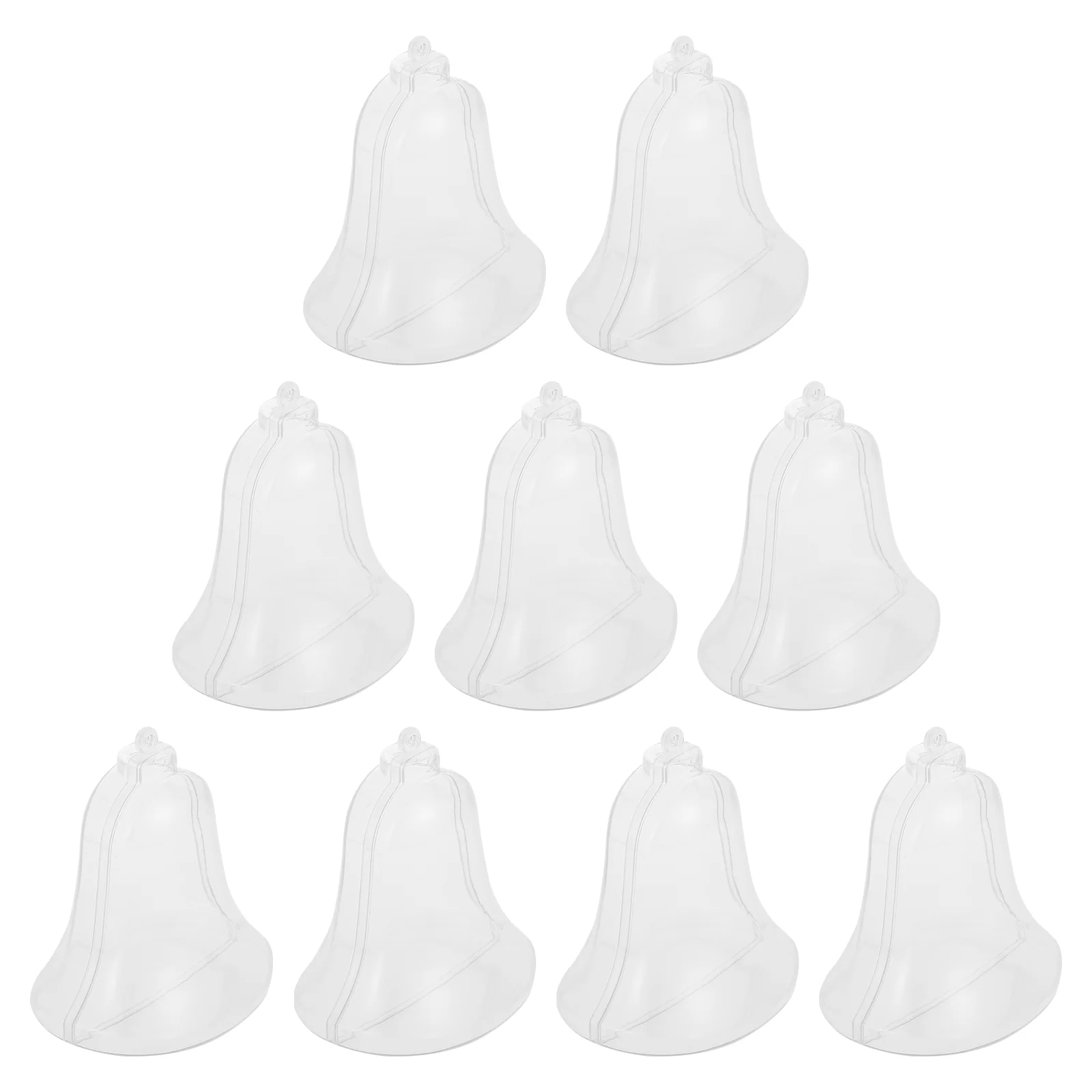 10 pçs ornamentos claros para artesanato sino fillable transparente pingente decoração suporte de armazenamento de doces a forma de sino pendurado adorno