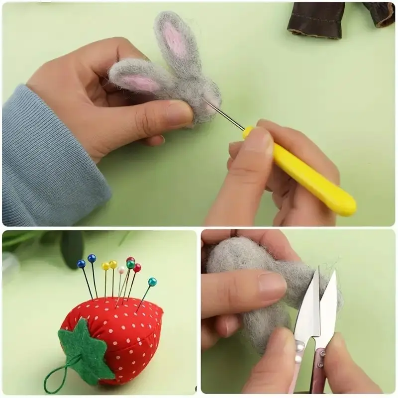 52 قطعة مجموعة إبر التلبيد لوازم التلبيد إبرة الصوف مع 8-إبرة أداة التلبيد الخياطة Pinsn رغوة حصيرة #4