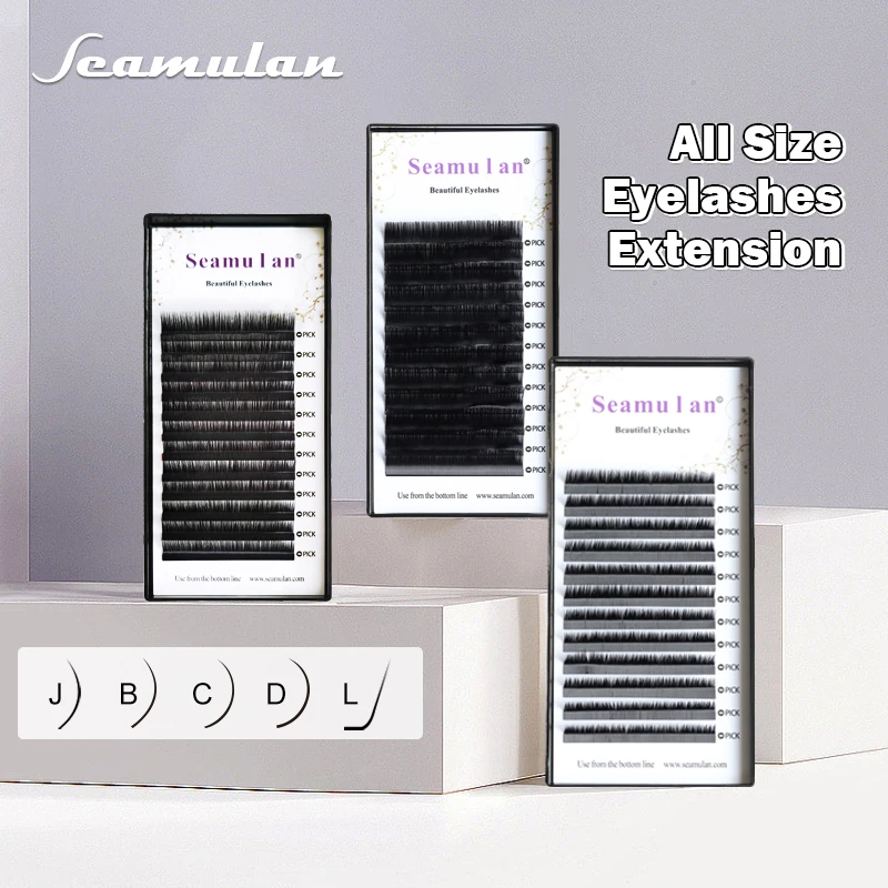 Seamulan Eyelash Extensions Supplies For Salon Individual Lashes Maquiagem Cilios 100% Handmade Russian Volume False Eyelashes