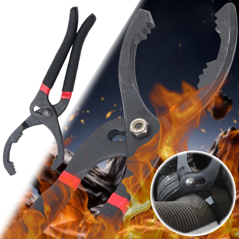 

Oil Filter Pliers Clamp Type Wrench Oil Filter Remove Disassembly Tool Filter Element Wrench for Truck Car Repair 10/12 Inch