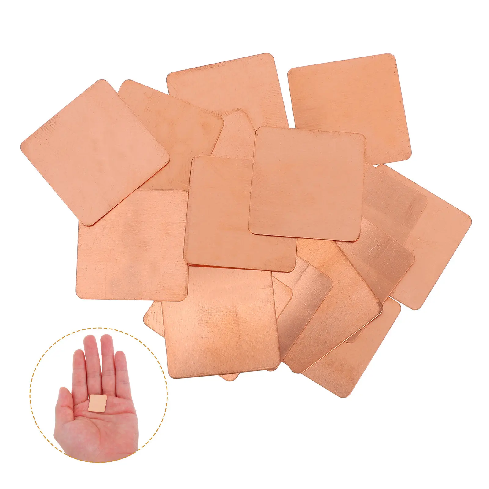 20Pcs Copper Heat Dissipation Sheet High Performance Thermal Conductive Thin Flat Copper Plates for DIY Laptop GPU Mobile Phone